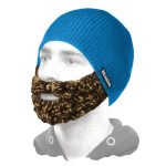 Ocean Blue hat Brown and Tan Attached Beardo